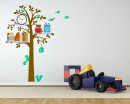 Tree with Birds Cage & Squirrel Wall Decal (Can install Shelves)